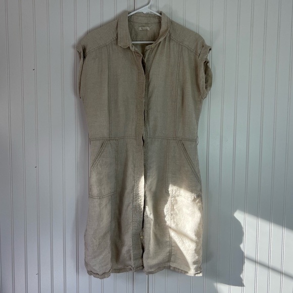 Caslon Pure Linen Shirt Dress Medium - Picture 2 of 12